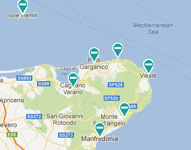 Mappa della Costa Del Gargano